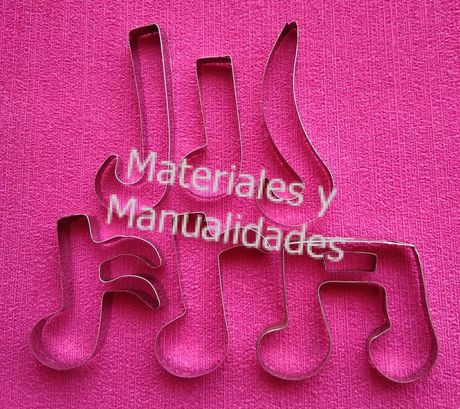 Cortador molde metálico en forma de Notas Musicales para  Masa o pasta fría,