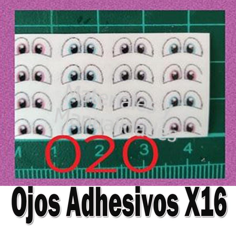 Ojos adhesivos para muñecos en porcelanicrón