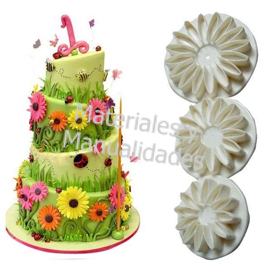 Torta de girasol flor cortador embolo expulsor para pasta fria fondant