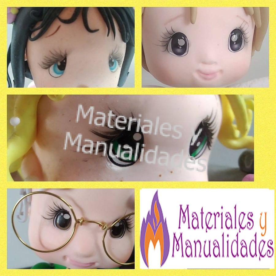 Set Ojos 3d Adhesivos Resinados 3d Pegatina Stiker Para Muñecos