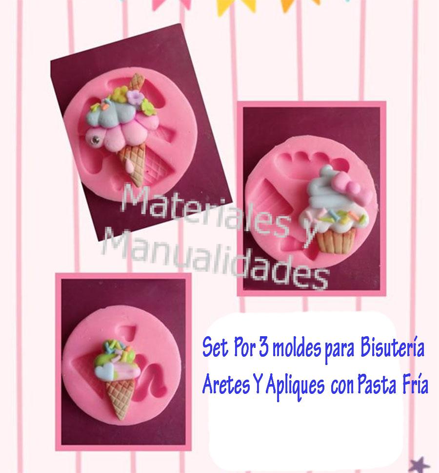 Molde Silicona conos cupcakes para crear llaveros y prendedores 