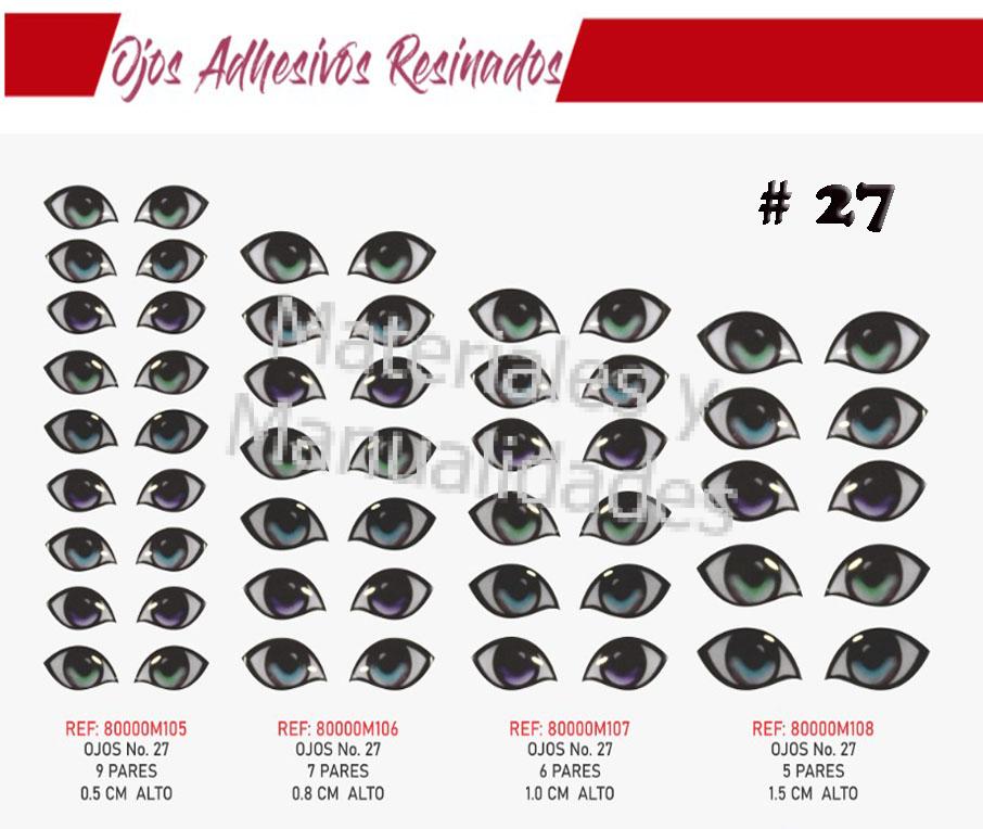 Ojos resinados adhesivos #27 para muñecas 3D para manualidades