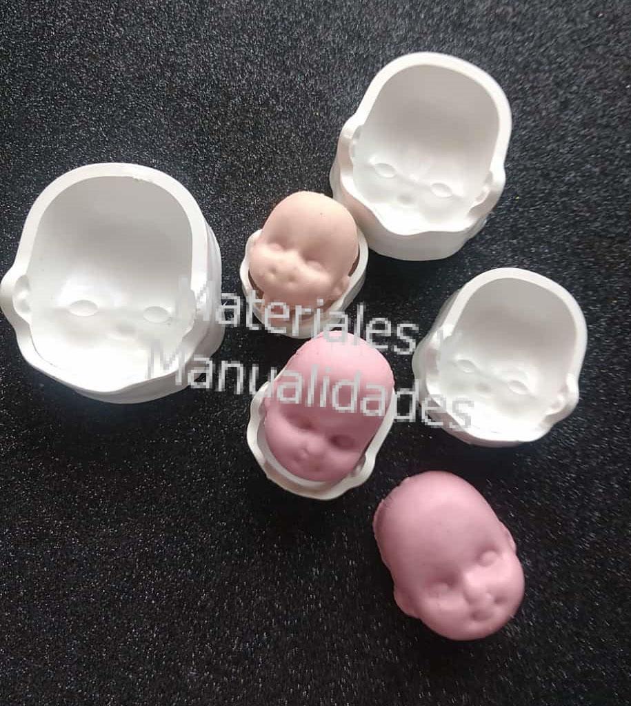 ​Molde plástico Caras unisex para muñecos en pasta flexible arcilla o porcelanicrón 