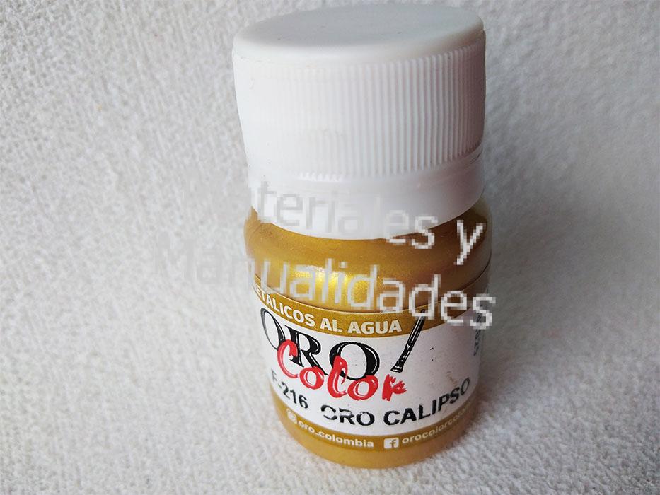 Oro Calipso pintura metalizada para artes ceramica papel manualidades