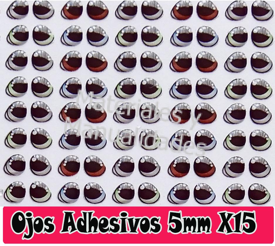 Ojos adhesivos 5mm de relieve 3d sticker para manualidades