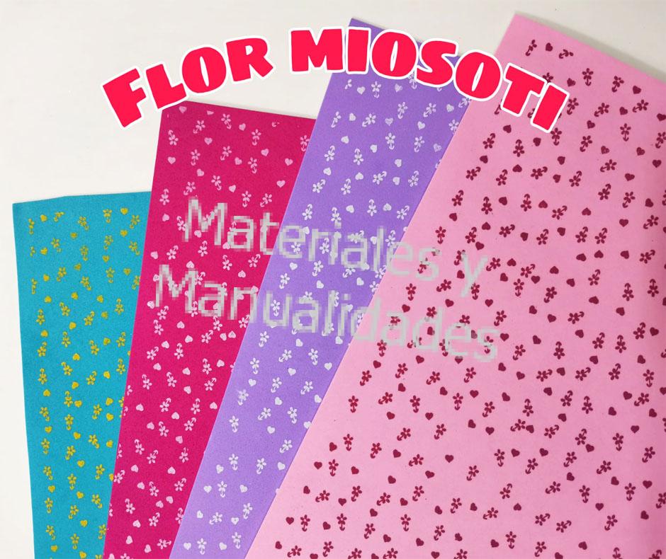 Goma eva flores Miosoti para manualidades fomi impreso foamy print