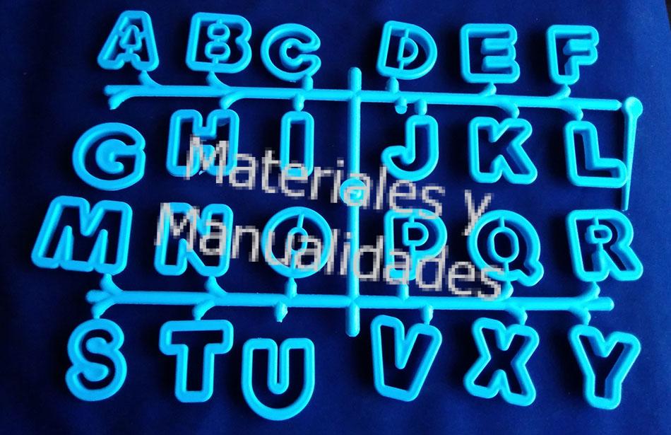Cortador de alfabeto abecedario letras para fondant porcelanicron pastillaje 