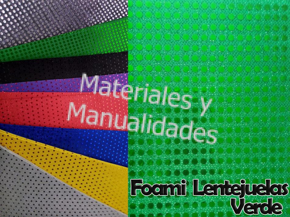 Foamy Laminado Texturizado + Lentejuelas verde 1pz