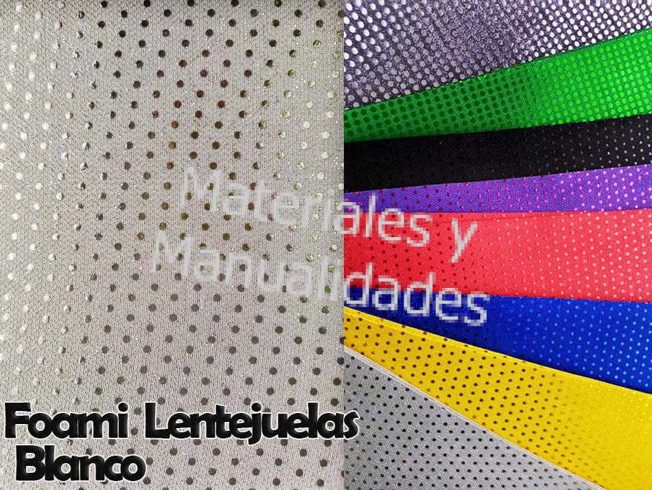 Foami  blanco Laminado Texturizado Con Lentejuelas Brillantes1pz