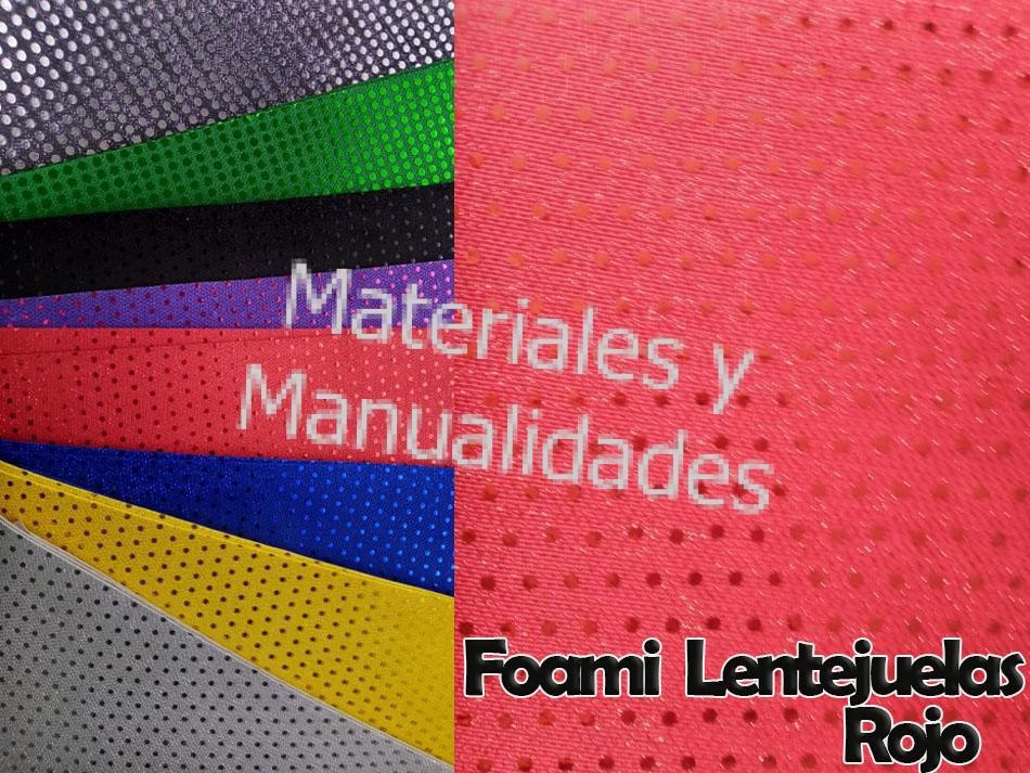 Foami Laminado rojo con Lentejuelas verde metálico 1pz