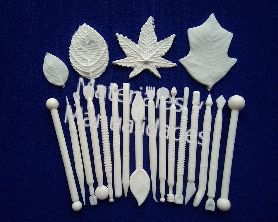 Set estiletes premium x20 piezas surtidas con hojas de árbol