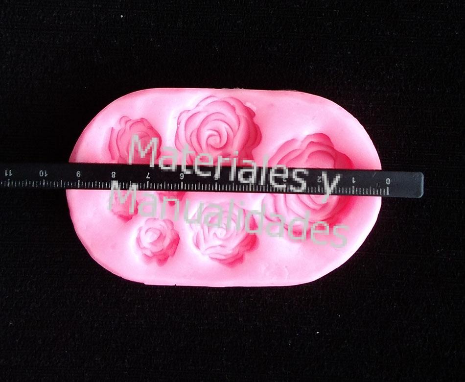 Molde Siliconado inyector de Rosas Flores apliques para pasta fría accesorios de cabello