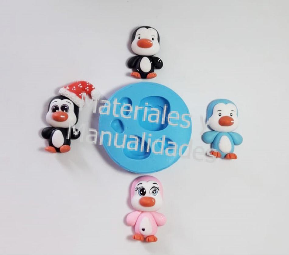 Molde en Silicona pingüino nieve gorro navidad 