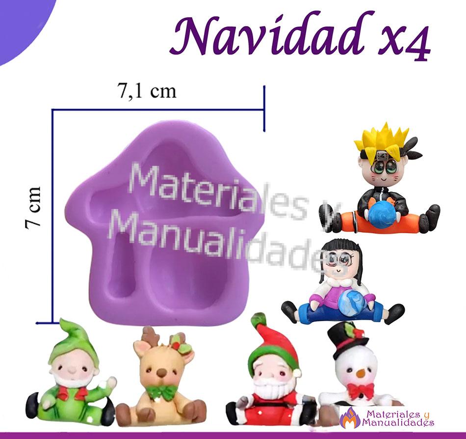 Molde silicona sentados navidad x4