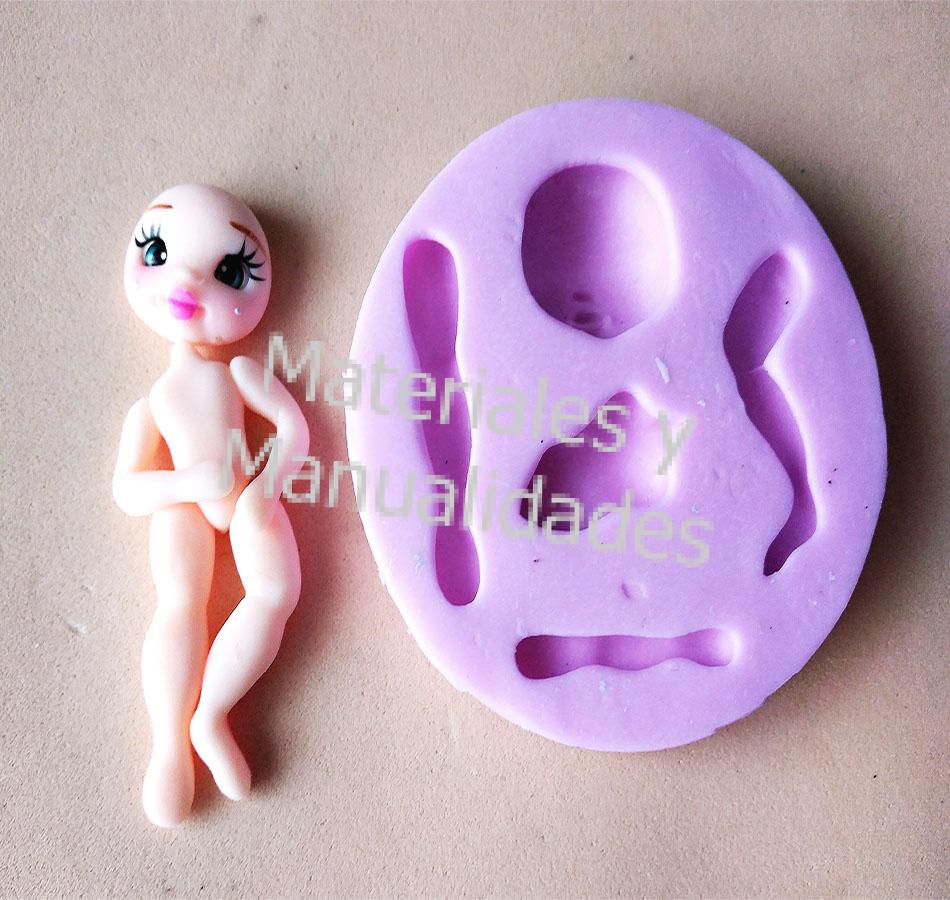 Molde en silicona froma base para crear cuerpo completo de muñecas