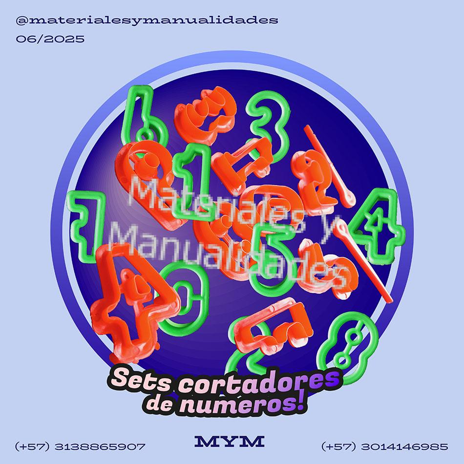 cortador plastico de numeros para decorar pasta moldeable porcelanicron