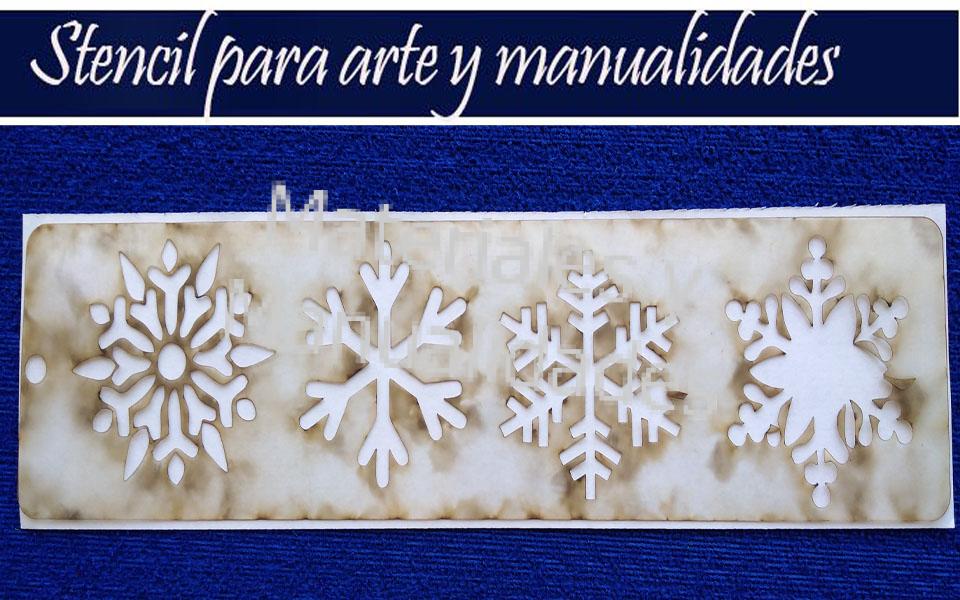 Stencil Estrellas Copos de nieve para decorar navidad Plantilla