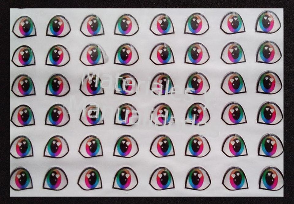 Set Ojos Adhesivos Multicolor de alto relieve 3d Despegables