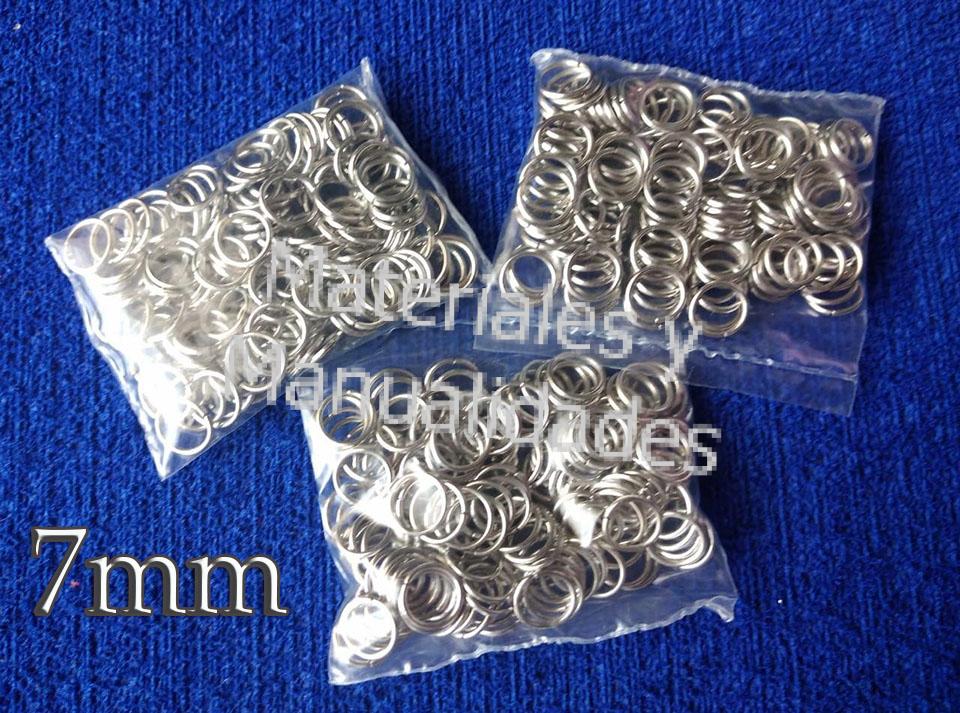 Argolla plateada de 7mm herrajes para aretes pendientes y alambrismo