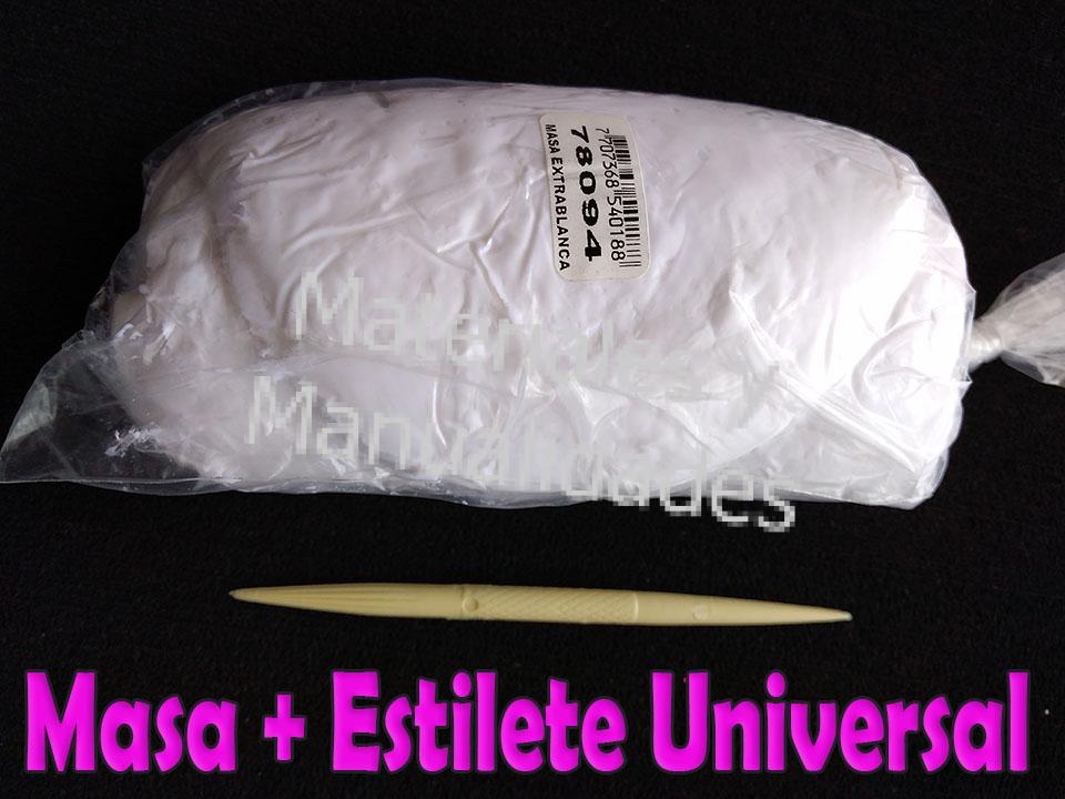 Masa porcelanicrón Blanco Tradicional + estilete universal 2 pz