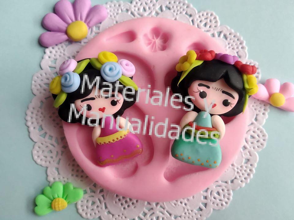 MOLDE SILICONA MUÑECA FRIDA FONDANT O FOAMI, MATERIALES PARA MANUALIDADES  EN MASA FLEXIBLE FOAMY GOMA EVA PASTILLAJE Y DECORACIÓN DE TORTAS