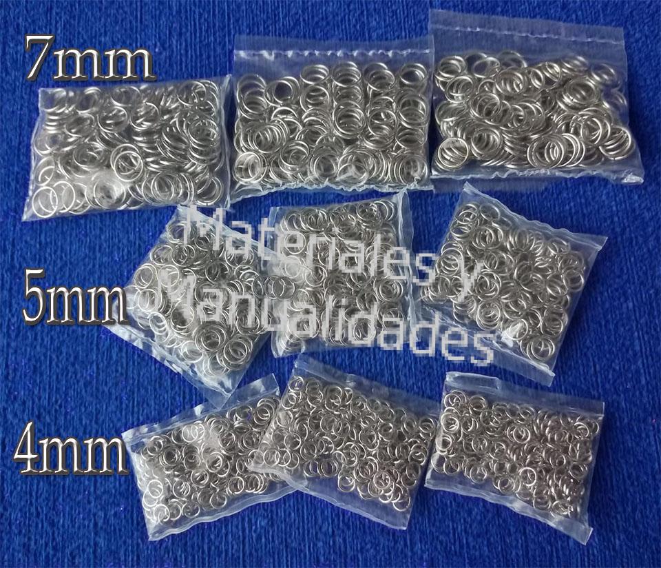 Argolla plateada de 7mm herrajes para aretes pendientes y alambr