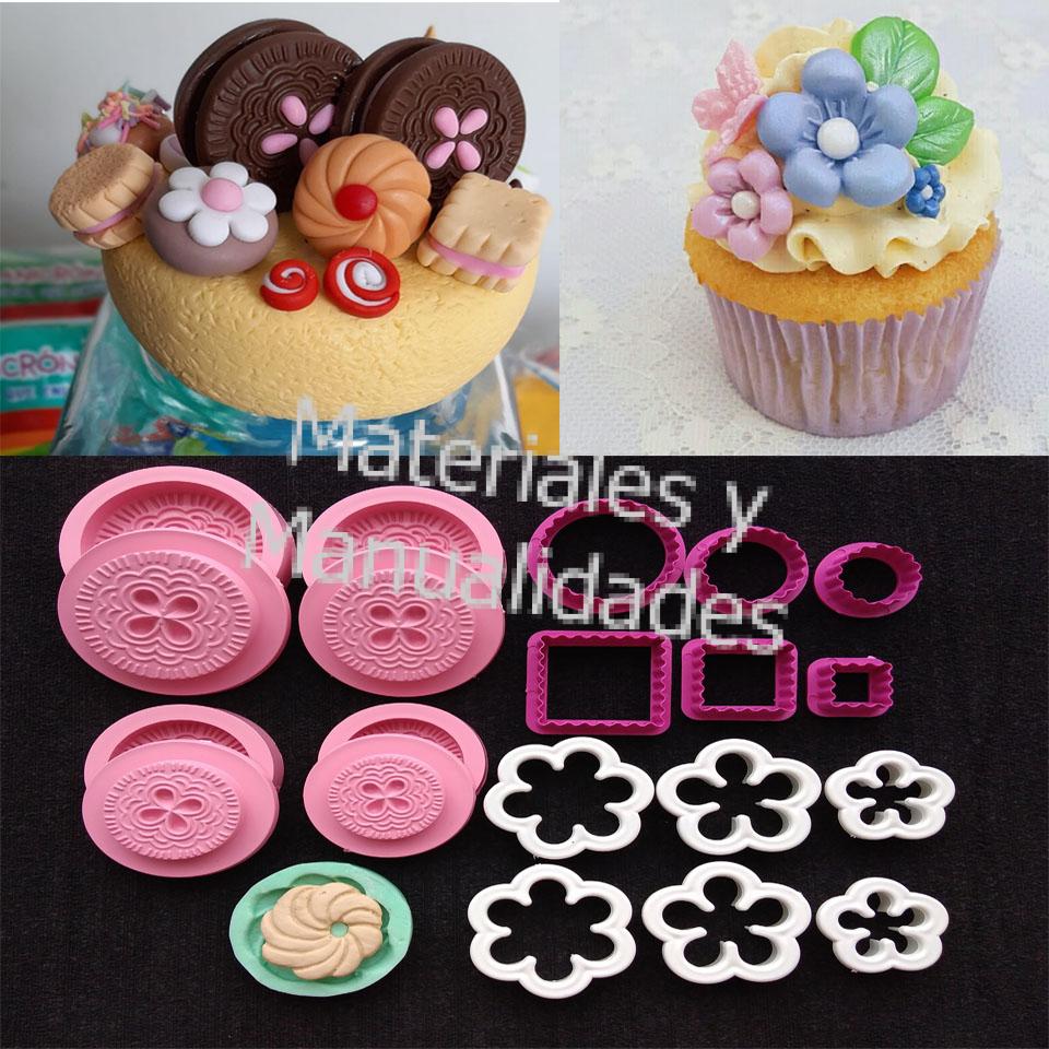 Set Molde flores cuadro galleta remolino figuras surtidas para