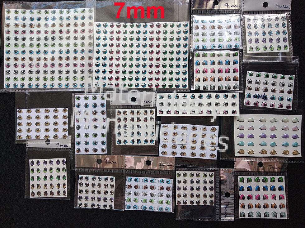 Ojos adhesivos Resinados de 7mm para muñecas Lol y artesanías po