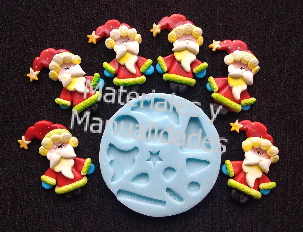 Molde En Silicona Santa Claus Papa Noel Para Decoración pasta