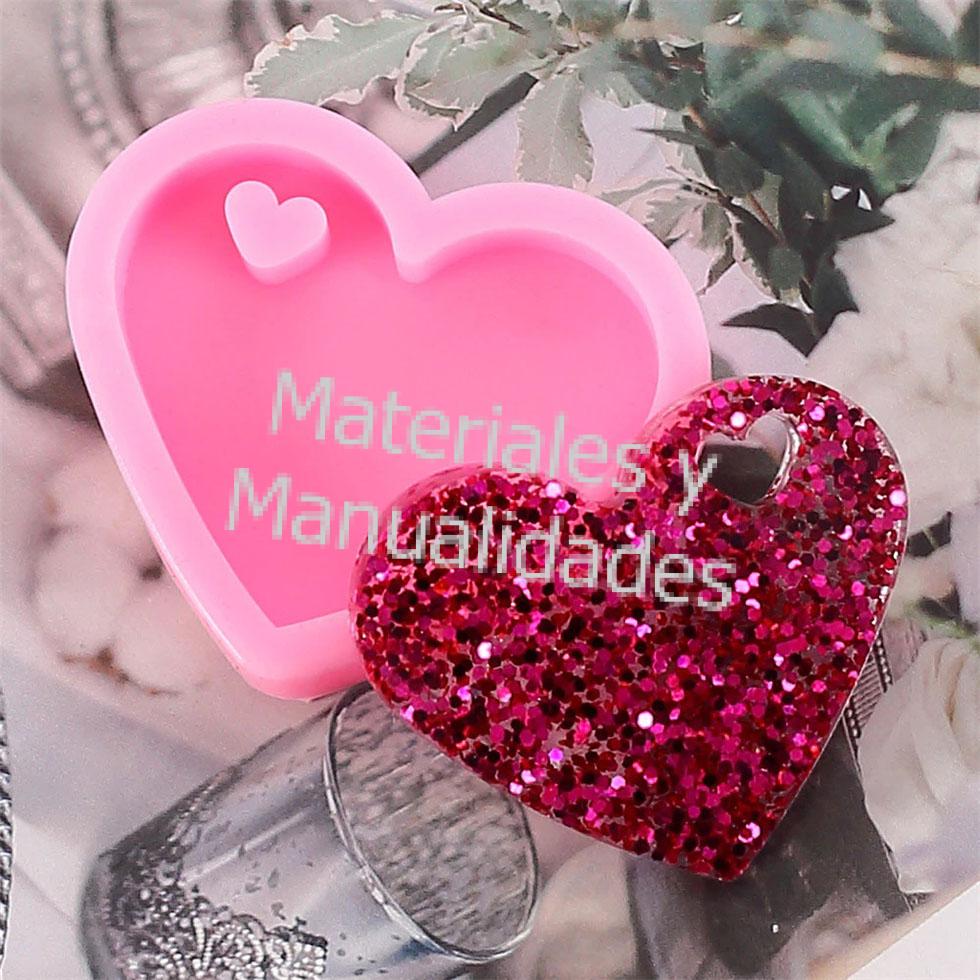 MOLDE SILICONA CORAZON COLGANTE PARA LLAVEROS INYECTOR DE CIRCULO PARA RESINA  EPOXI FONDANT PASTILLAJE Y MANUALIDADES EN, MATERIALES PARA MANUALIDADES EN  MASA FLEXIBLE FOAMY GOMA EVA PASTILLAJE Y DECORACIÓN DE TORTAS